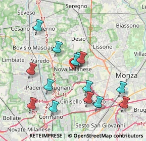 Mappa Via Giussani G., 20834 Nova Milanese MB, Italia (3.865)