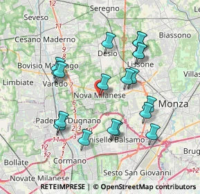 Mappa Via Giovanni Giussani, 20834 Nova Milanese MB, Italia (3.58579)