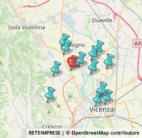 Mappa Via Galileo Galilei, 36030 Costabissara VI, Italia (2.91692)