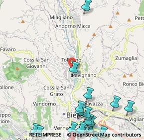 Mappa Via Gramsci, 13818 Tollegno BI, Italia (3.325)