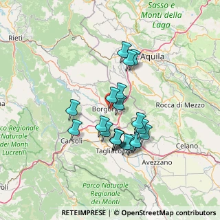 Mappa Via colle rosso, 02021 Borgorose RI, Italia (12.1925)