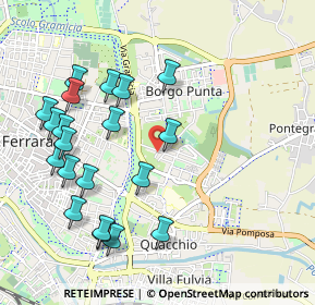 Mappa Via del Castagno, 44123 Ferrara FE, Italia (1.1095)