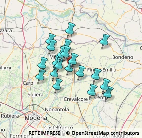 Mappa Via Aperte, 41038 San felice sul Panaro MO, Italia (10.7395)