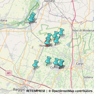 Mappa Via F. Parri, 42017 Novellara RE, Italia (6.55833)