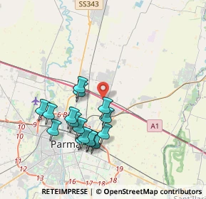 Mappa A1 Milano - Napoli, 43122 Parma PR, Italia (3.6475)