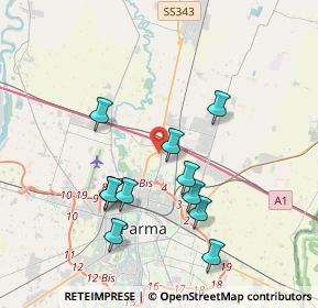 Mappa Via Bertolucci Attilio, 43122 Parma PR, Italia (3.61091)