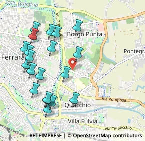 Mappa Via Gaetano Turchi, 44123 Ferrara FE, Italia (1.098)