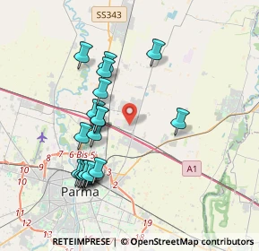Mappa Via Burla Parco Comm.le Parma Retail, 43122 Parma PR, Italia (3.71105)