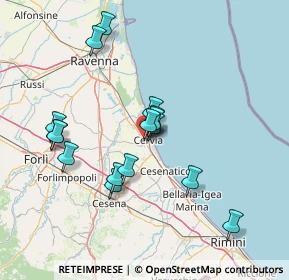 Mappa Via P. M. Curie, 48015 Cervia RA, Italia (13.49438)