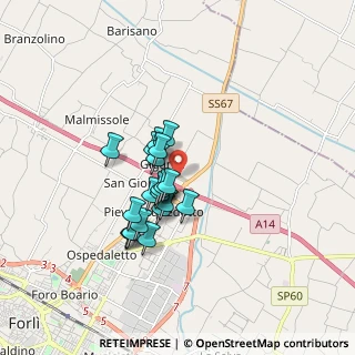 Mappa Via Domenico Martoni, 47122 Forlì FC, Italia (1.291)