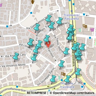 Mappa Via Giano Parrasio, 00152 Roma RM, Italia (0.13333)