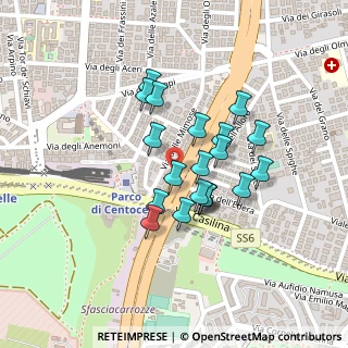 Mappa Via delle Mimose, 00172 Roma RM, Italia (0.179)