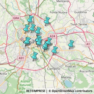 Mappa Via delle Mimose, 00172 Roma RM, Italia (6.01375)