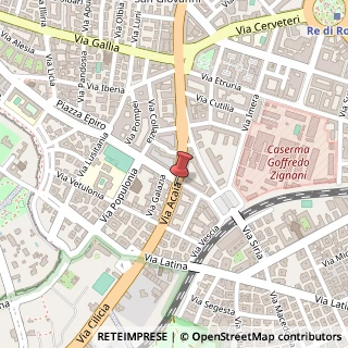 Mappa Via Acaia,  61, 00183 Roma, Roma (Lazio)