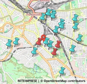 Mappa Via Gubbio, 00181 Roma RM, Italia (1.075)