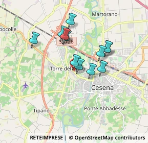 Mappa Via Carlo Cattaneo, 47522 Cesena FC, Italia (1.44667)