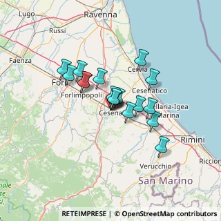 Mappa Via Uberti, 47521 Cesena FC, Italia (9.50889)