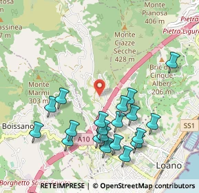 Mappa Via degli Orsolani, 17025 Loano SV, Italia (1.087)