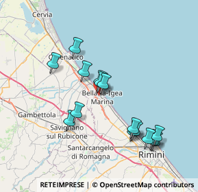 Mappa Via Arturo Ferrarin, 47814 Bellaria-Igea Marina RN, Italia (7.22867)