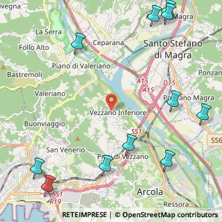 Mappa 19020 Vezzano Ligure SP, Italia (3.30636)