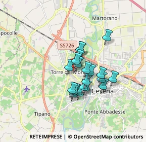 Mappa Via Pegli, 47522 Cesena FC, Italia (1.206)