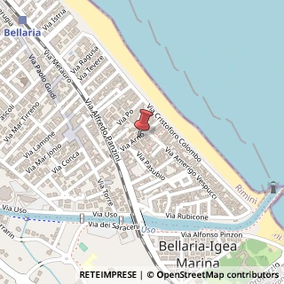 Mappa Via Arno, 57, 47814 Bellaria-Igea Marina, Rimini (Emilia Romagna)
