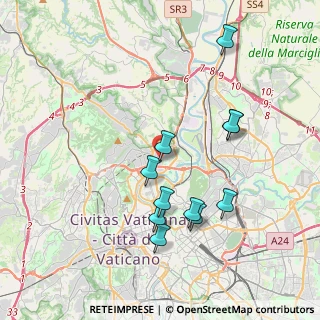 Mappa Via Città della Pieve, 00191 Roma RM, Italia (3.92636)