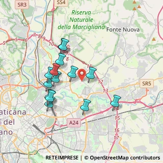 Mappa Via Enrico Glori, 00137 Roma RM, Italia (3.57571)