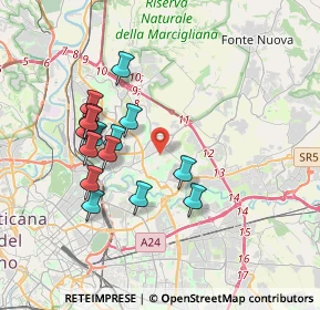 Mappa Via del Podere Rosa, 00137 Roma RM, Italia (3.59933)