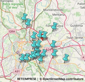 Mappa Via Tino Buazzelli, 00137 Roma RM, Italia (6.97105)