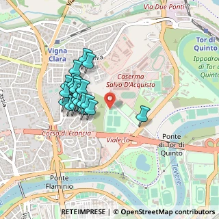 Mappa Quartiere XVIII Tor di Quinto, 00191 Roma RM, Italia (0.3955)
