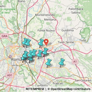 Mappa Via di Settecamini, 00131 Roma RM, Italia (8.046)