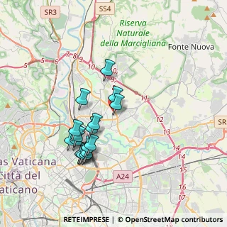 Mappa Via Jacopo Ferretti, 00137 Roma RM, Italia (3.62235)