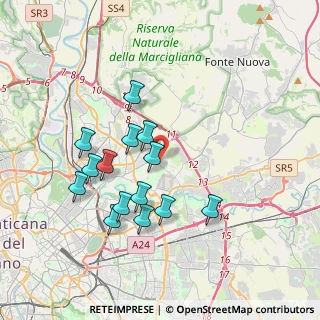 Mappa Via Bernardino Bernardini, 00156 Roma RM, Italia (3.65286)