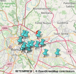 Mappa Via Poggio Fidoni, 00131 Roma RM, Italia (7.29235)