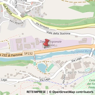 Mappa Zona Industriale Lago, 22, 38038 Tesero, Trento (Trentino-Alto Adige)