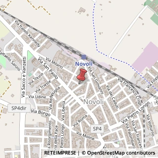 Mappa Via Gaetano Brunetti,  6, 73100 Novoli, Lecce (Puglia)