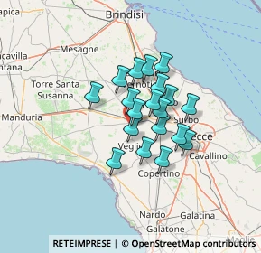 Mappa Via Gastone Valente, 73015 Salice Salentino LE, Italia (9.70737)