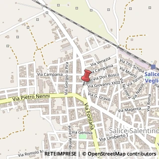 Mappa Via Vescovo Faggiano, 23, 73015 Salice Salentino, Lecce (Puglia)