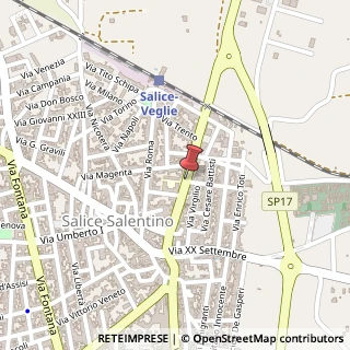 Mappa Via Camillo Benso Conte di Cavour, 108, 73015 Salice Salentino, Lecce (Puglia)