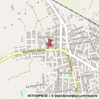 Mappa Via Pietro Nenni, 4, 73015 Salice Salentino, Lecce (Puglia)