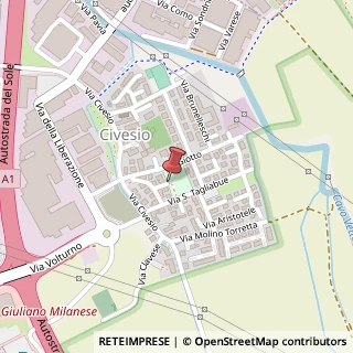 Mappa Via L. Gasparotto,  1, 20098 San Giuliano Milanese, Milano (Lombardia)