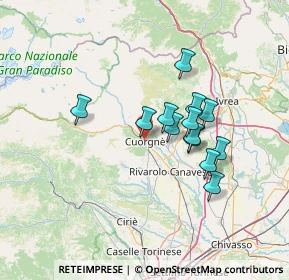 Mappa Via Perrucchetti, 10082 Cuorgnè TO, Italia (10.95538)