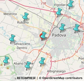 Mappa Via Leonardo Eulero, 35143 Padova PD, Italia (5.86667)