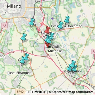 Mappa Via Don Minzoni, 20098 San Giuliano Milanese MI, Italia (3.95692)