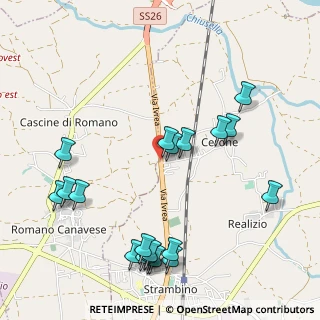 Mappa Via Giuseppe Verdi, 10019 Strambino TO, Italia (1.2145)