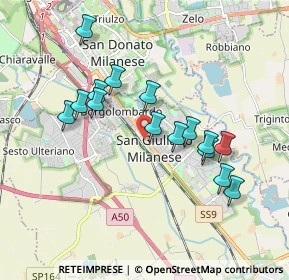 Mappa Via Donato Bramante, 20098 San Giuliano Milanese MI, Italia (1.70067)