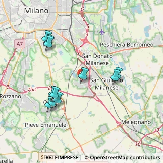 Mappa Via Puglie, 20098 Area Industriale MI, Italia (3.93091)