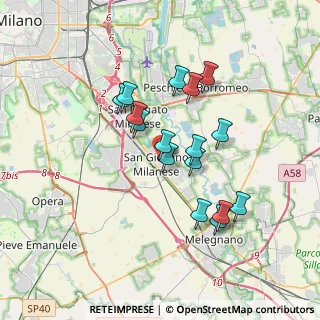 Mappa Via Fratelli Bandiera, 20098 San Giuliano Milanese MI, Italia (3.02125)