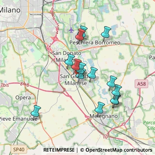 Mappa Via Fratelli Bandiera, 20098 San Giuliano Milanese MI, Italia (3.38714)
